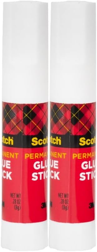 Scotch Permanent Glue Sticks, Acid-Free Non-Toxic Adhesive (2-Pack) – Strong & Fast Bond, No-Mess Application for Paper, Photos, Crafts