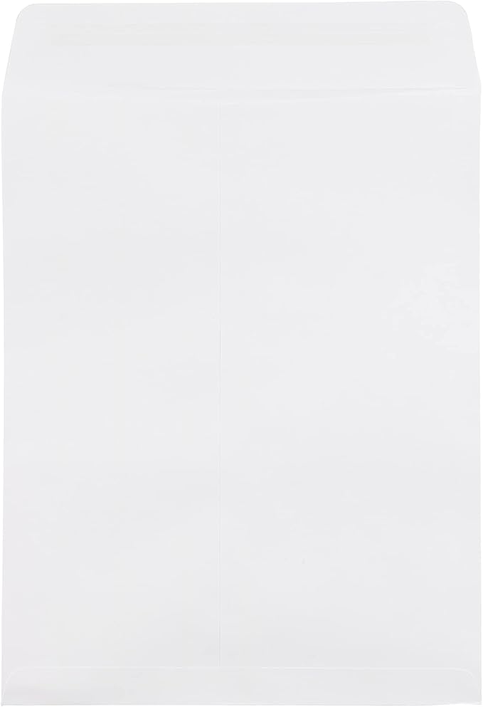 JAM PAPER 8 3/4 x 11 3/4 Open End Commercial Envelopes with Peel and Seal Closure - White - 100/Pack