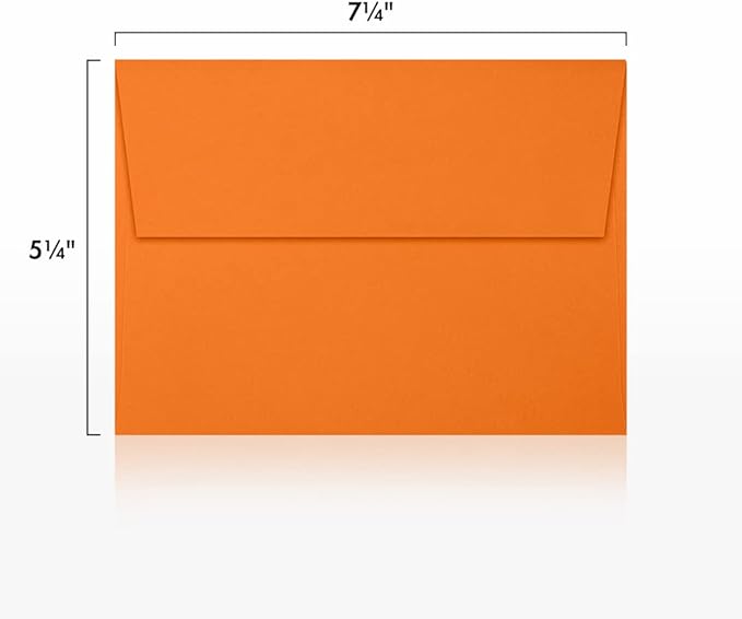 LUXPaper A7 Invitation Envelopes | Peel & Press | 5 1/4" x 7 1/4" | Mandarin Orange | 80lb. Text | 1,000 Qty