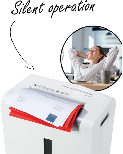 HSM shredstar S10, 10-Sheet Strip-Cut Paper/CD/Card Shredder, P-2 Security Level, 4.8 Gallon, White | HSM1042W