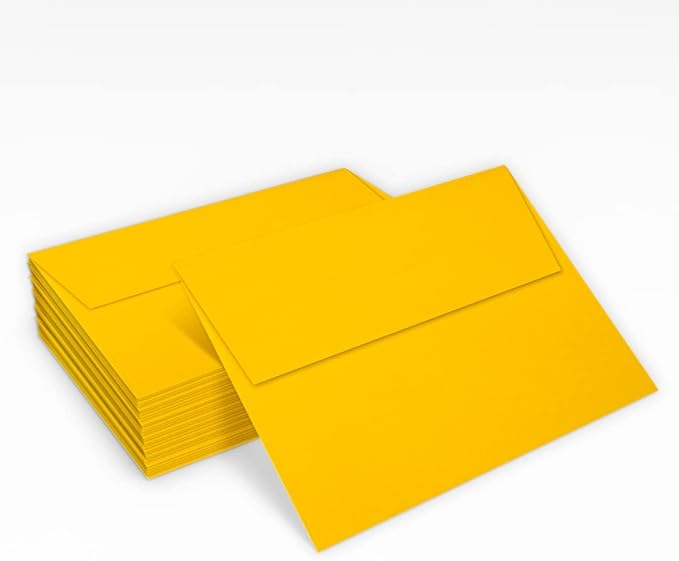 LUXPaper A7 Invitation Envelopes | Peel & Press | 5 1/4" x 7 1/4" | Sunflower Yellow | 80lb. Text | 50 Qty