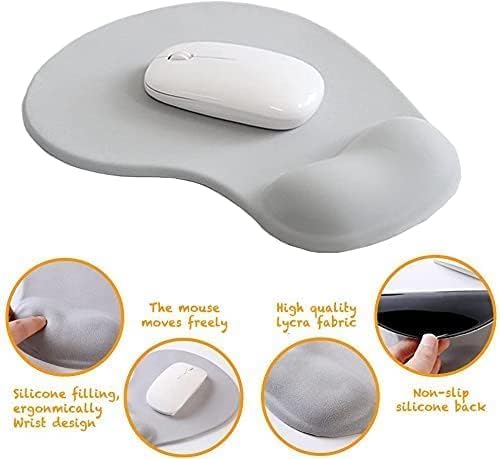 Office Mousepad with Gel Wrist Support - Ergonomic Gaming Desktop Mouse Pad Wrist Rest - Design Gamepad Mat Rubber Base for Laptop Computer -Silicone Non-Slip Special-Textured Surface (09Dark Grey)