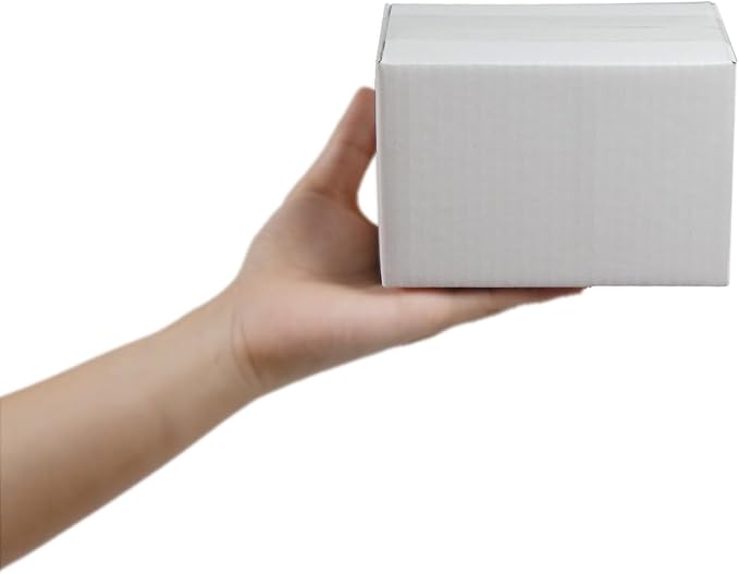 White Shipping Boxes 6x4x4 Inches Small Corrugated Cardboard Boxes, 25 Pack