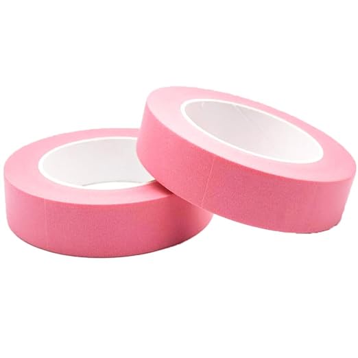 2 Pack Pink Painters Tape 1 inch Wide, Masking Tape 1 inch X 55 Yards X 2 Rolls, Pink Paper Tape for Arts DIY Crafts Painting Labeling Decoration School Projects Home Office