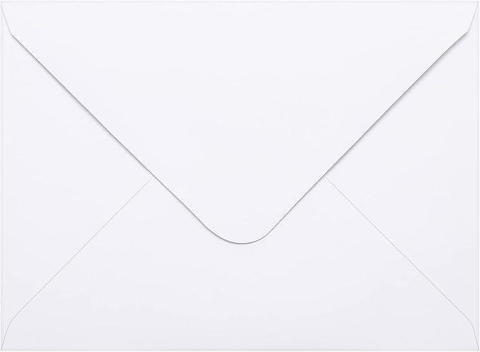 50 Packs of A7 Envelopes for Invitation, White 5x7 Envelopes with V Flap, Great for Graduation, Invitation, Baby Shower, Wedding and RSVP Cards (White)