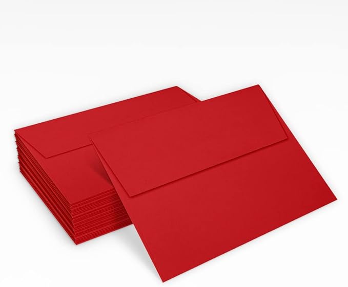 LUXPaper A7 Invitation Envelopes | Peel & Press | 5 1/4" x 7 1/4" | Ruby Red | 80lb. Text | 50 Qty
