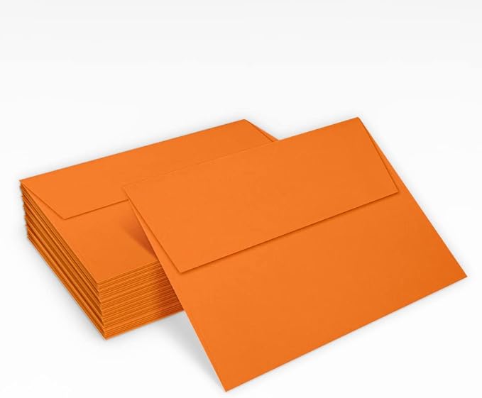 LUXPaper A7 Invitation Envelopes | Peel & Press | 5 1/4" x 7 1/4" | Mandarin Orange | 80lb. Text | 500 Qty