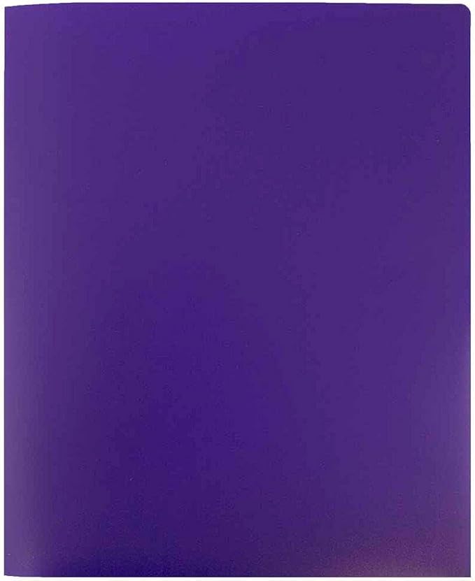 JAM PAPER Heavy Duty Plastic 2 Pocket Extra Tough School Folders - Purple - Bulk 144/Box