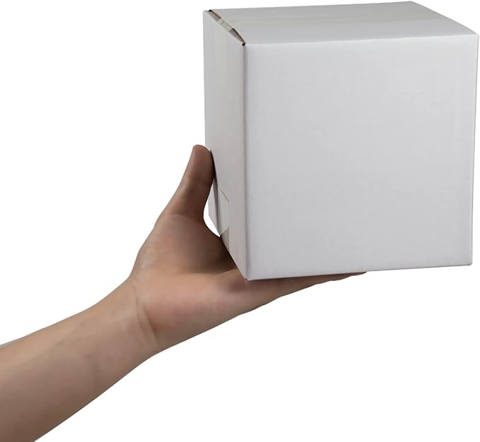 White Shipping Boxes 6x6x6 Inches Small Corrugated Cardboard Boxes, 25 Pack