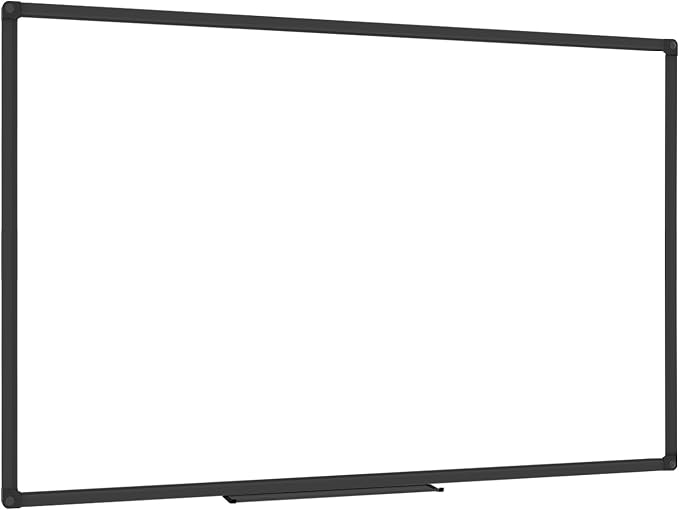 XBoard Magnetic White Board Dry Erase 48 x 31 Inches | Dry Erase Board with Black Aluminum Frame for Home School Office
