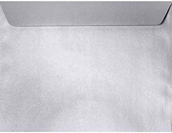 LUXPaper 6 x 9 Booklet Envelopes | Silver Metallic | 80lb. Text | 50 Qty
