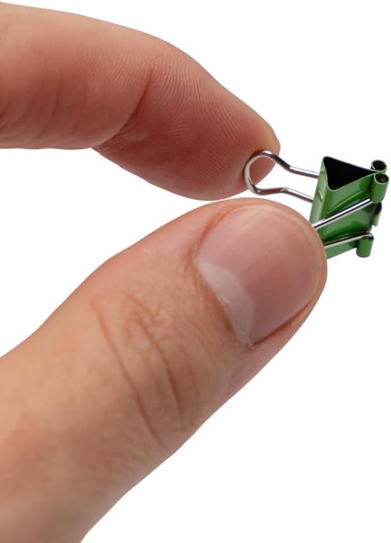 JAM PAPER Colorful Binder Clips - Extra Small - 3/5 Inch (15 mm) - Green Binderclips - 30/Pack