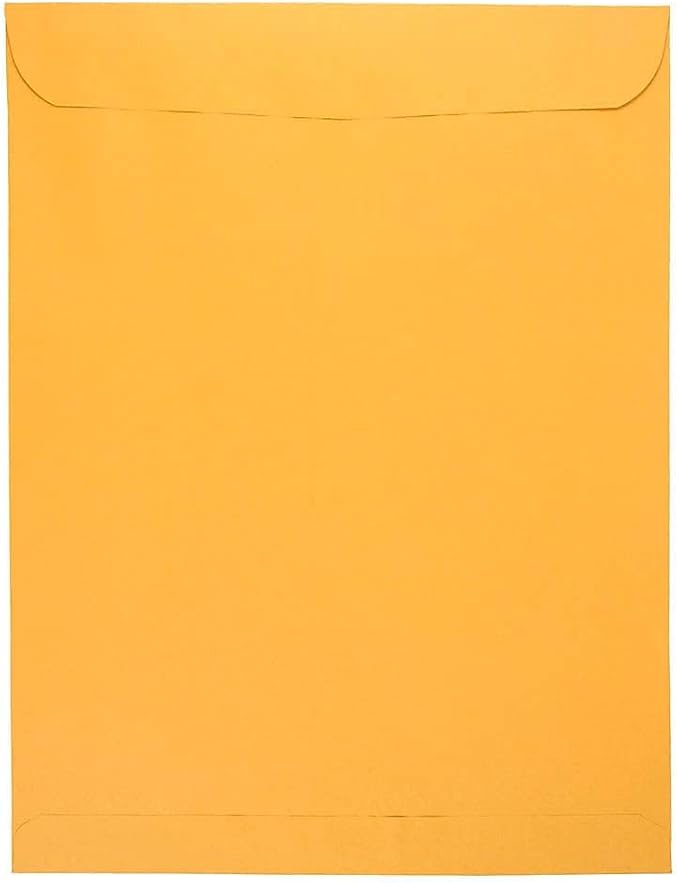 JAM PAPER 12 x 15 1/2 Open End Catalog Envelopes with Peel and Seal Closure - Brown Kraft - Bulk 500/Box