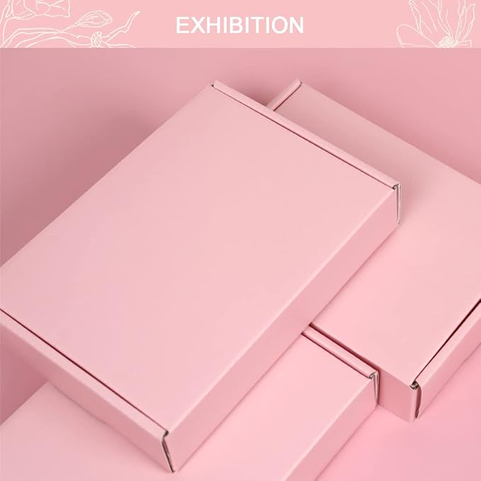 10x8x2 Inches Shipping Boxes Pink, 20 Pack Corrugated Cardboard Boxes Medium, Mailer Box for Packaging Small Business