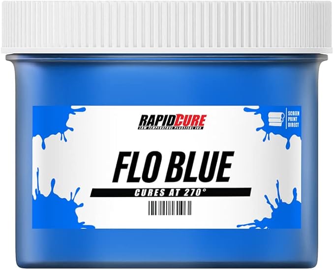Rapid Cure® Screen Printing Ink Fluorescent Blue (Gallon - 128oz.) - Plastisol Ink for Screen Printing, Fast Curing Fabric Paint - Screen Print Direct®, USA Made