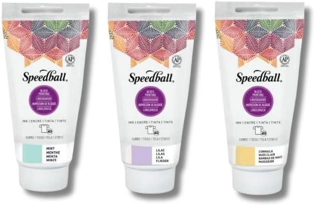 Speedball Fabric Block Printing Ink, 2.5-Ounce, White, for Textiles & T-Shirts, Made in USA