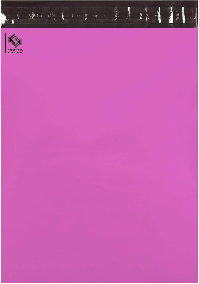 Poly Mailer Envelopes Shipping Bags Self Adhesive Waterproof Bags (Pink) (B125), 12 x 15.5 / 100pc (Pack of 2)