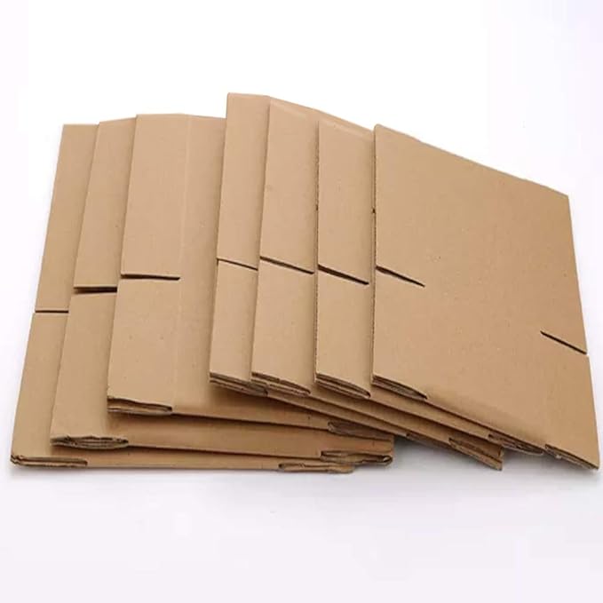 Small Shipping Corrugated Boxes 11x6x6 inches Mailers Packing Cardboard Moving Kraft Mailing Boxes Pack of 25