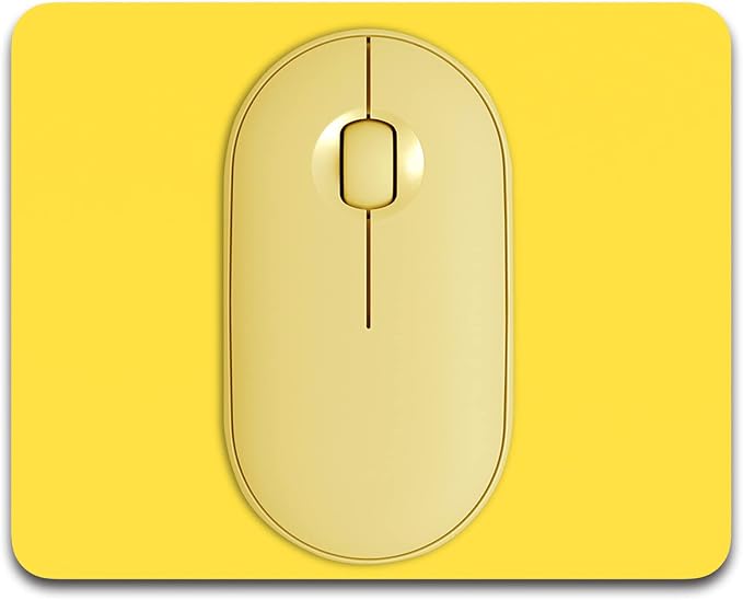 Dapesuom Small Mouse Pad, 5 x 6 Inch Thick Rubber Premium-Textured Non-Slip Portable & Washable Mini Mouse Mat for Women Men Wireless Laptops Keyboard Tray Gaming Work Computer Office Travel, Yellow