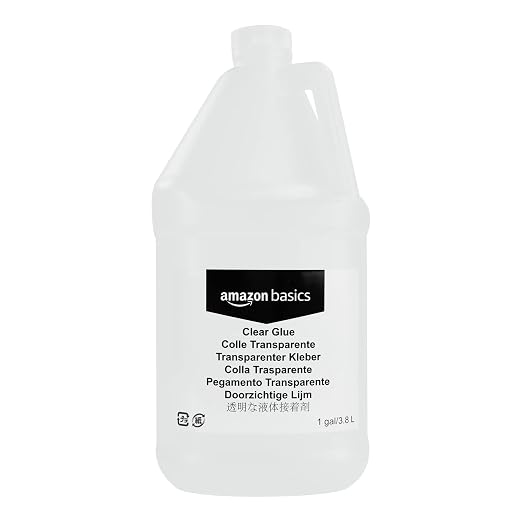 Amazon Basics All Purpose Washable Clear Liquid School Glue for Making Slime, Paper, Cardboard, Wood, Craft Projects, 128 fl oz