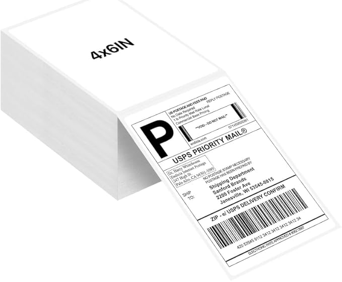 Joyberg 4x6 Thermal Labels, Shipping Labels, Strong Adhesive Thermal Label, White Printer Paper/Label