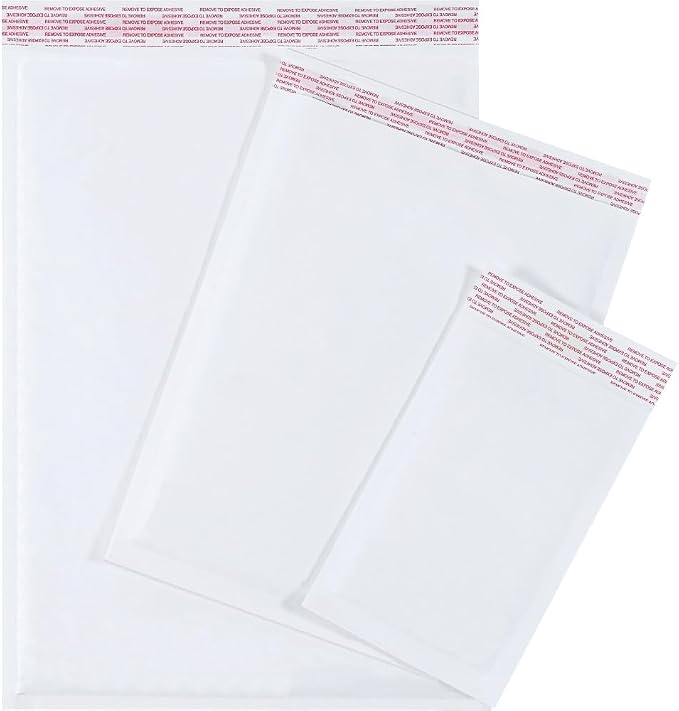 BOX USA Bubble Mailers 8-1/2" x 12" White (100-Pack) – Self-Seal Padded Envelopes with Bubble Lining, Poly Bubble Mailer Shipping Bags for Small Business, Ecommerce & Fulfillment Packaging