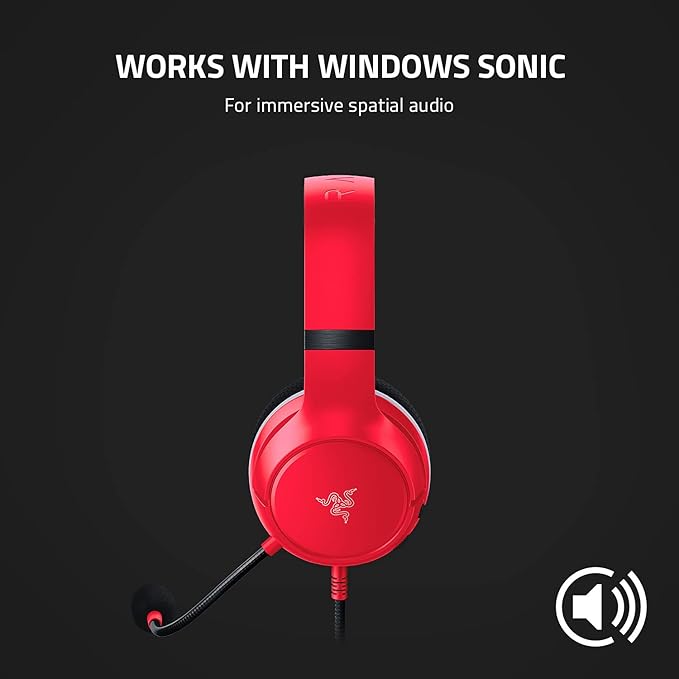 Razer Kaira X Wired Headset for Xbox Series X|S, Xbox One, PC, Mac & Mobile Devices: Triforce 50mm Drivers - HyperClear Cardioid Mic - Memory Foam Ear Cushions - On-Headset Controls - Pulse Red