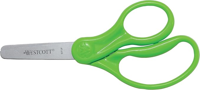 Westcott 13130 Right- and Left-Handed Scissors, Kids' Scissors, Back to School, Classroom Supplies, Ages 4-8, 5-Inch Blunt Tip, Assorted