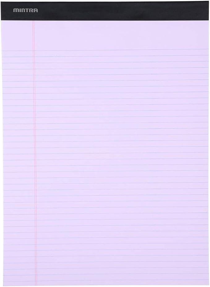 Mintra Office Colorful Legal Pads - Includes 2 Blue, 2 Pink, and, 2 Green Writing Pads, Micro Perforated Lined Sheets, Ideal for Professional & Personal Use, 8.5"x11" Narrow Ruled, 6 pack Pastel Set 2