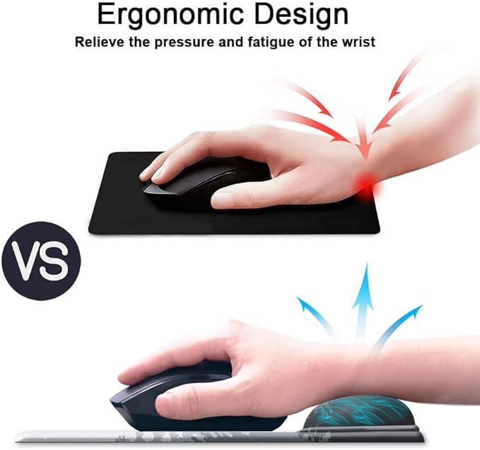 Mouse Pad with Wrist Support, Non Slip Mousepad Wrist Rest for Office, Computer, Laptop & Mac- Durable & Comfortable & Lightweight Ergonomic Support Mouse Mat Floral Green Forest