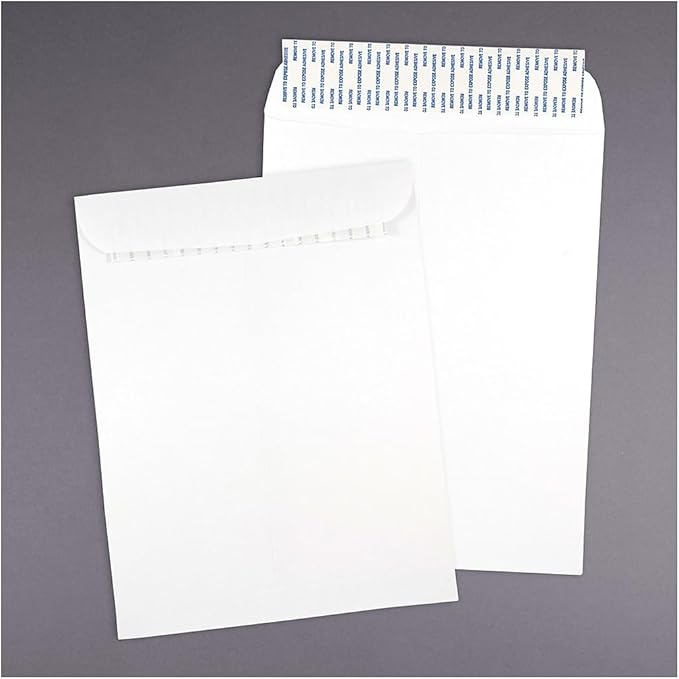 JAM PAPER 9 x 12 Open End Catalog Commercial Envelopes with Peel and Seal Closure - White - 50/Pack