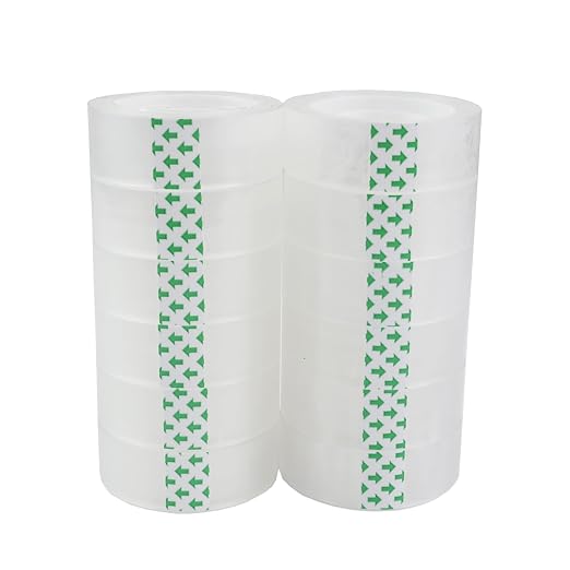 12 Rolls Transparent Tape Clear Tape Refills Rolls,3/4 x 1000 Inches,1 inch Core,for Office, Home, School (12)