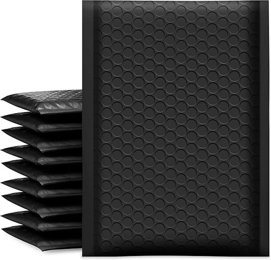 Koja 10 X 13” Padded Bubble Mailers 25-Pack. Quality Mailing and Shipping Envelopes and Bags with 10 X 12" Usable Size. Extra-thick Padding. Fast and Easy Self-seal Envelope. (Black)