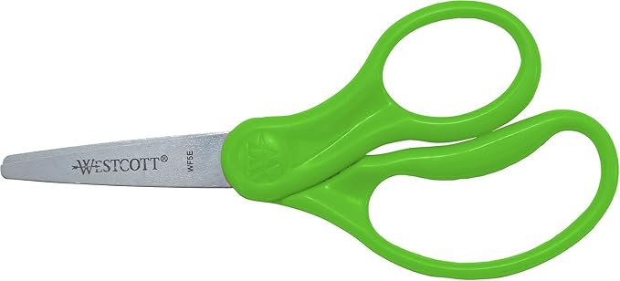 Westcott Right & Left-Handed Scissors For Kids - Back to School Essentials, Classroom Must Haves, Art Supplies - 5-Inch Pointed Safety Scissors - Assorted Colors - 1 Pack (13131)