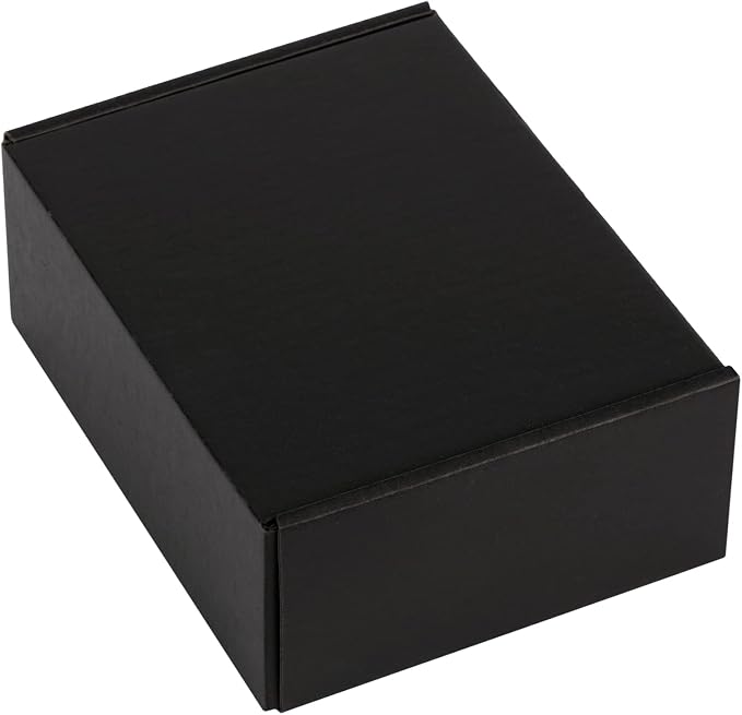7x5x2 inch Black Shipping Boxes for Small Business- Set of 25 | Sturdy ECT 32 Corrugated Cardboard Mailer Boxes, Easy Assemble for Packaging, Mailing, Gift Giving & Ecommerce Packing