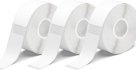 White D30 Label Tape 12mm×40mm(0.47"x1.57"), D30 Label Maker Tape Self-Adhesive Label Tape for D30 Printer, 3 Rolls