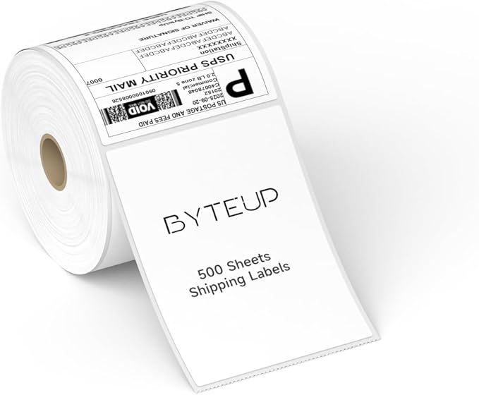 4x6 Direct Thermal Labels for Shipping, Roll Commercial Grade Permanent Adhesive, Compatible with Thermal Printers for Packages and Mail (500 Sheets/Roll, 4“ x 6"),Doesn't Compatible with Dymo