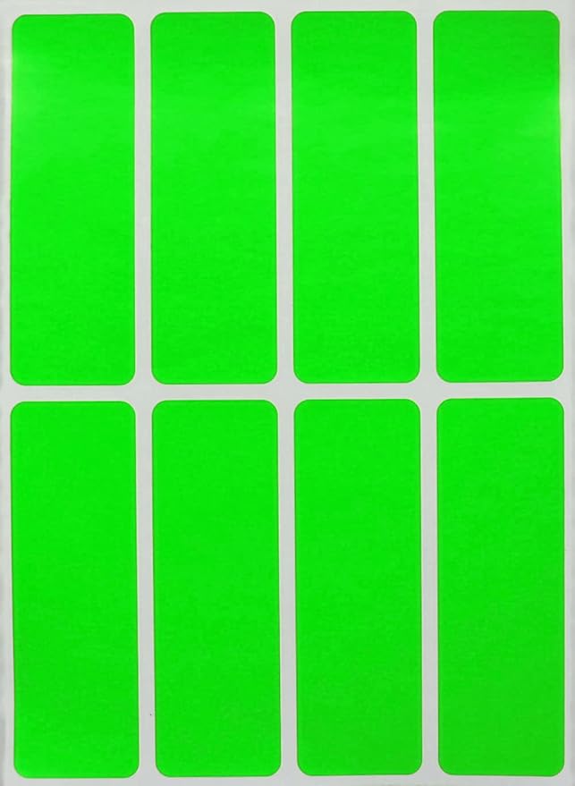 3x1 inch (75mm x 25mm) Rectangle Sticker Organizing Labels for Office, School and Home, Self-Adhesive Label Tags to Write On Surface, 200-Pack (Neon Green) by Royal Green
