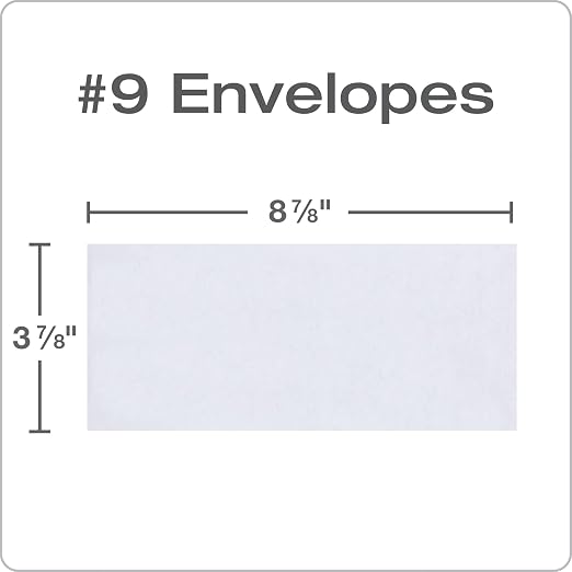 Columbian #9 Security Envelopes, No Window, Self Seal, for Invoices & QuickBooks Statements, 3-7/8 x 8-7/8 Inches, 24 lb White, 500/Box (COLO183) (Pack of 5)