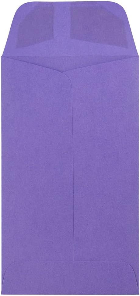 JAM PAPER #5.5 Coin Colored Business Envelopes - 3 1/8 x 5 1/2 - Violet Purple Recycled - 50/Pack