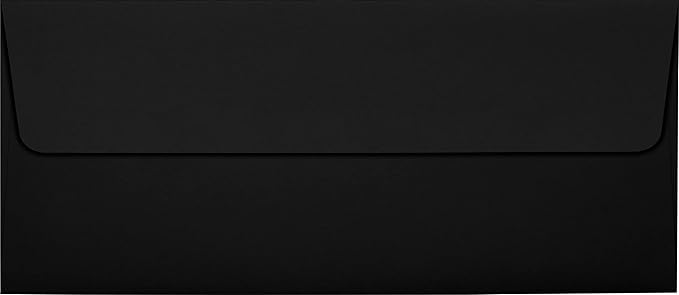 LUXPaper #10 Business Envelopes | Peel & Press | 4 1/8" x 9 1/2" | Midnight Black | 80lb. Text | 1,000 Qty