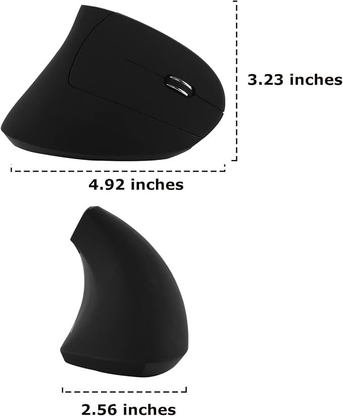 Wireless Mouse Ergonomic Vertical Mouse Ergo LED Light High Precision Optical Cordless Lightweight Mice Gift for Boy Girl Adults for PC Computer Laptop Mac Office,with Side Buttons, 800/1200/1600 DPI