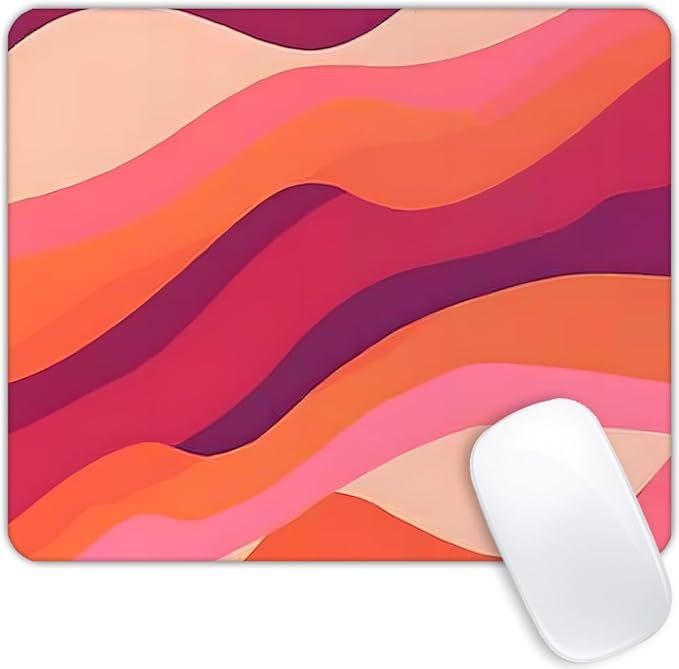 Pink Colorful Waves Abstract Swirls Mouse pad Non-Slip Rubber Base Mouse Pads for Computers Laptop Office Desk Accessories Mouse pad