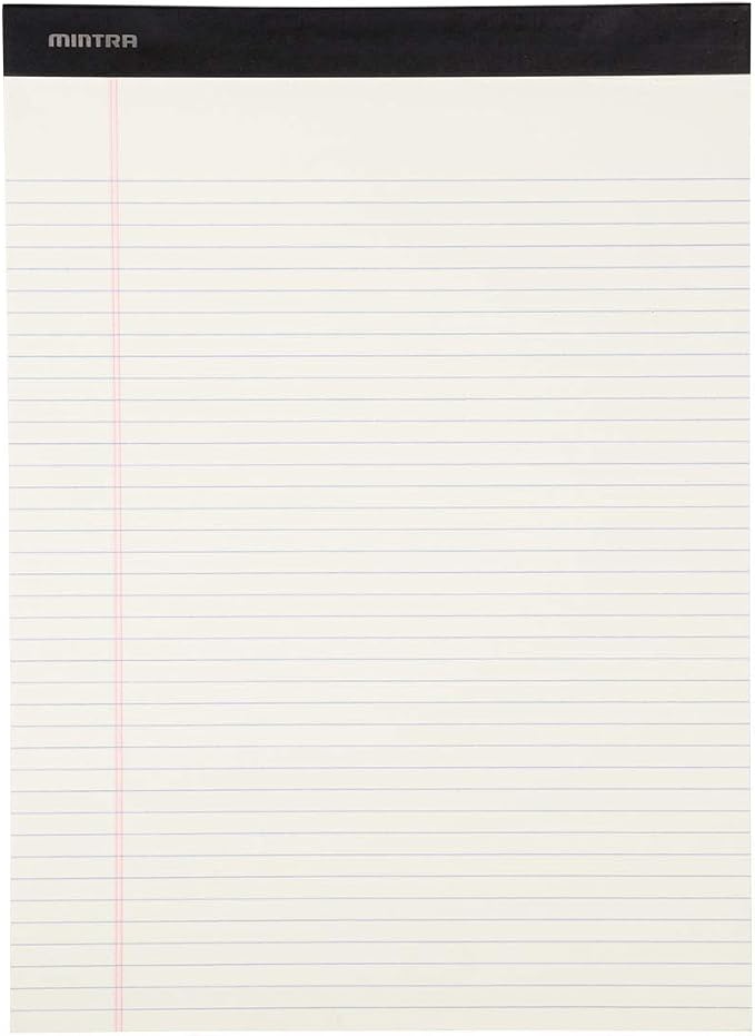 Mintra Office Colorful Legal Pads - Includes 2 Blue, 2 Pink, and, 2 Green Writing Pads, Micro Perforated Lined Sheets, Ideal for Professional & Personal Use, 8.5"x11" Narrow Ruled, 6 pack Pastel Set 2