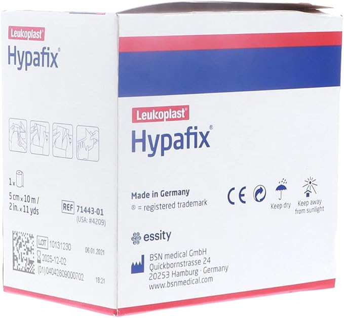 Hypafix Dressing Retention Tape 2 Inch x 10 Yards - Pack of 2 Rolls, Original Version