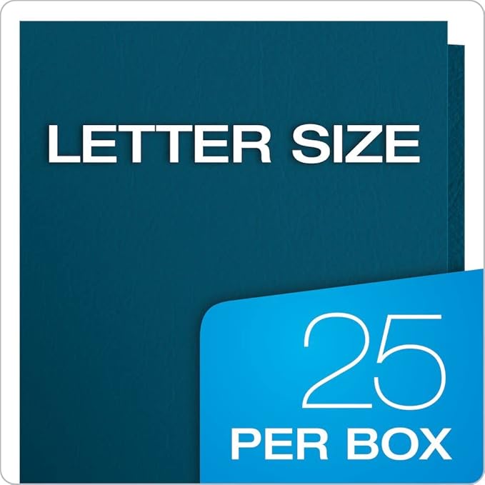 Oxford Twin-Pocket Folders, Textured Paper, Letter Size, Blue, Holds 100 Sheets, Box of 25 (57502EE) (Pack of 5)