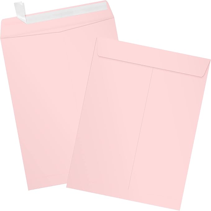 LUXPaper 9 x 12 Open End Envelopes | Peel & Press | Candy Pink | 80lb. Text | 50 Qty