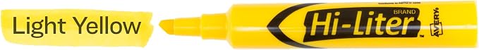 Avery Hi-Liter Desk-Style Highlighters, Smear Safe Ink, Chisel Tip, 12 Yellow Highlighters (07742)