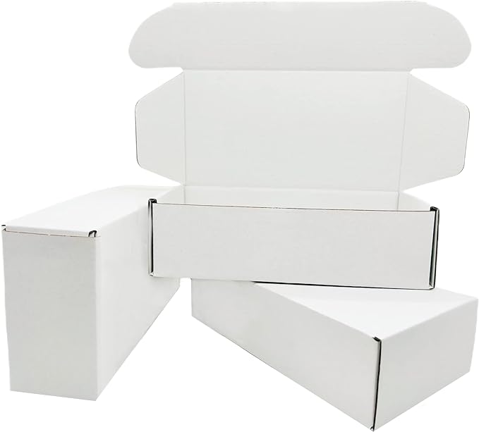 Small White Box 7 x 3.5 x 2 Inch 50 Pack Recyclable Corrugated Gift Mailers Storage Business Packaging Shipping Boxes