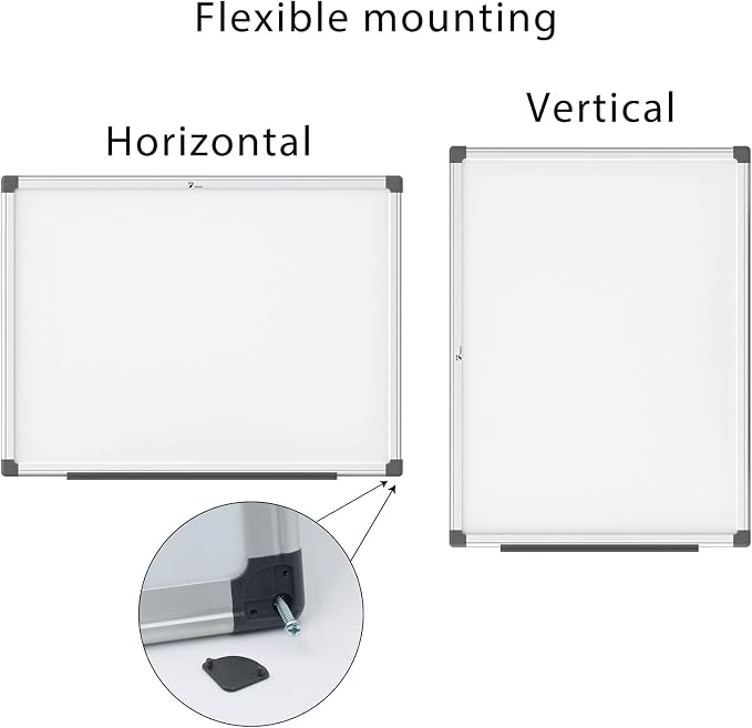 TOWON Magnetic Dry Erase Board 48x24 in, Silver Aluminum Frame for Wall | White board with pen tray and accessories for office, homeschool and classroom, wall mounted aluminum frame